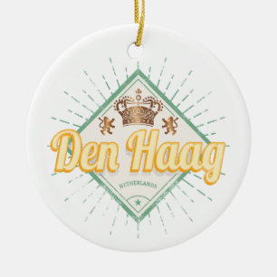 Den Haag Stad Nederland Retro Holland Vintage Keramisch Ornament