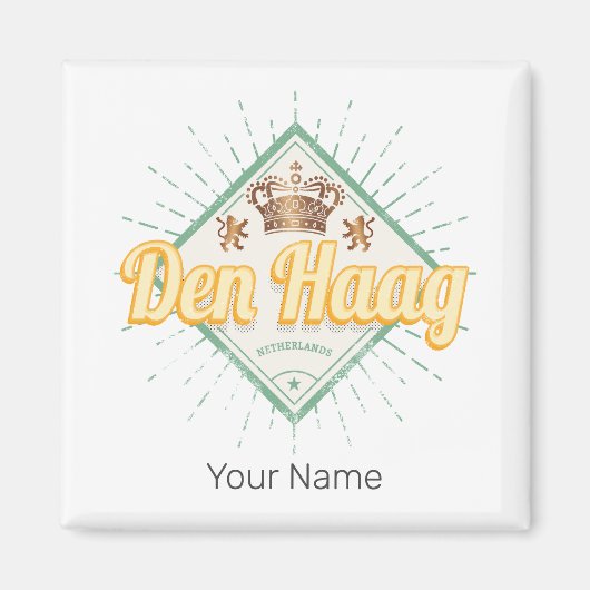 Den Haag Stad Nederland Retro Holland Vintage Magneet (Voorkant)