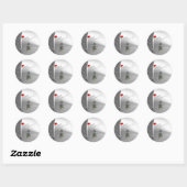 Den, Kerstman Hoed, Zilver Ronde Sticker (Vel)