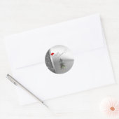 Den, Kerstman Hoed, Zilver Ronde Sticker (Envelop)