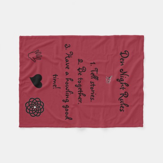 Den Night Rules Blanket Fleece Deken (Voorkant (Horizontaal))