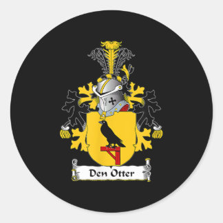 Den Otter-wapenschild - Familiecrest Ronde Sticker