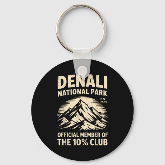 Denali 10 Percent Club Alaska National Park Hiking Sleutelhanger (Voorkant)