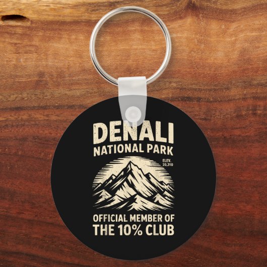 Denali 10 Percent Club Alaska National Park Hiking Sleutelhanger (Voorkant)