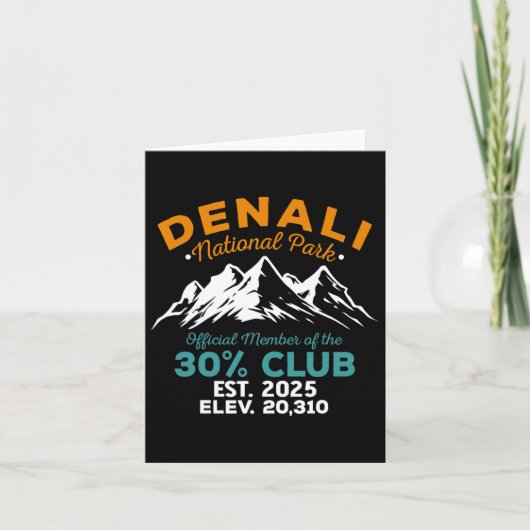Denali 30 Percent Club Est 2025 Hiking Adventure Kaart (Voorkant)