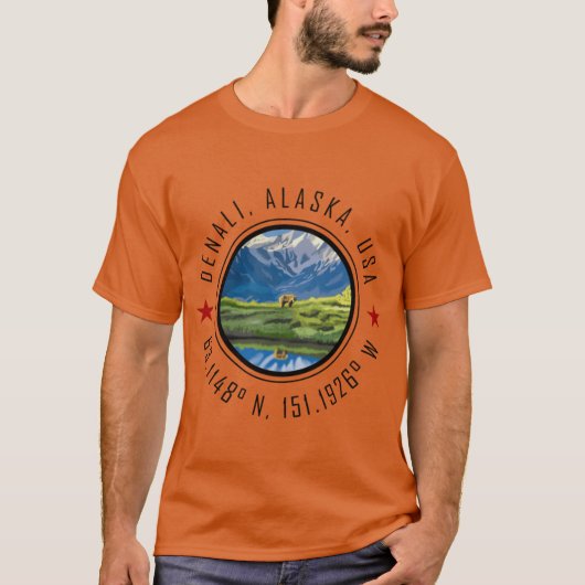 Denali Alaska Graphic with Global Coordinates Over T-shirt (Voorkant)