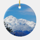 Denali Alaska Mountain Snow Foto Keramisch Ornament (Achterkant)