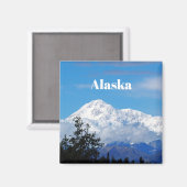 Denali Alaska Mountain Snow Foto Magneet (Voorkant / Achterkant)