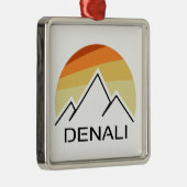 Denali Alaska Retro Metalen Ornament (Rechts)