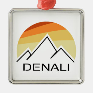 Denali Alaska Retro Metalen Ornament