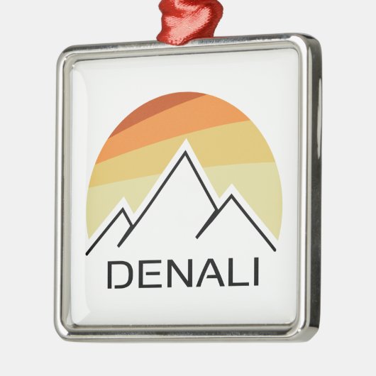 Denali Alaska Retro Metalen Ornament (Links)