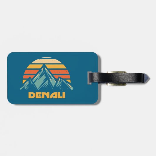 Denali Alaska Retro Turquoise Bagagelabel (Achterkant horizontaal)
