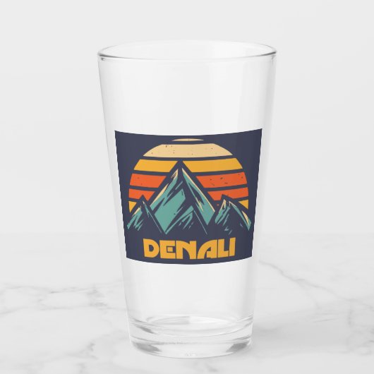 Denali Alaska Retro Turquoise Glas (Voorkant)