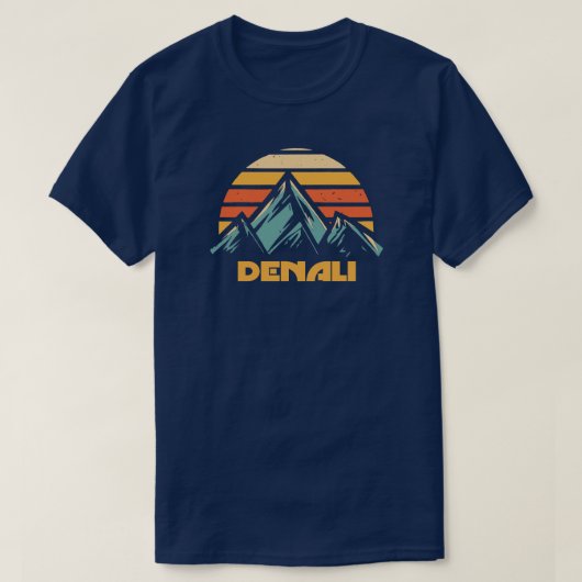 Denali Alaska Retro Turquoise T-shirt (Design voorkant)