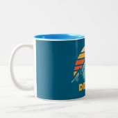 Denali Alaska Retro Turquoise Tweekleurige Koffiemok (Links)