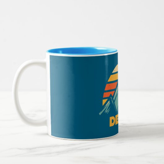 Denali Alaska Retro Turquoise Tweekleurige Koffiemok (Links)