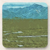 Denali Alaska Rivers Abstract Impressionisme Drankjes Onderzetter (Voorkant)