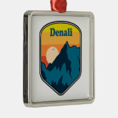 Denali Alaska Sunrise Metalen Ornament (Rechts)