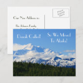 Denali belde! We zijn verhuisd naar Alaska! Adres  Aankondigingskaart (Voorkant / Achterkant)