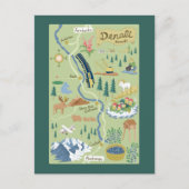 Denali Borough Map Briefkaart (Voorkant)