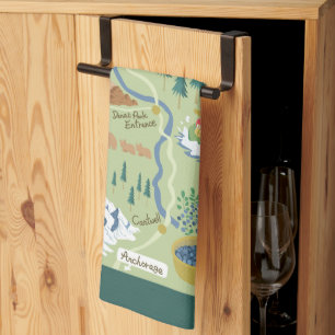 Denali Borough Map Kitchen Towels Theedoek