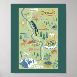 Denali Borough Map Poster