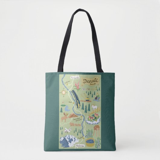 Denali Borough Map Toto Bag Tote Bag (Voorkant)