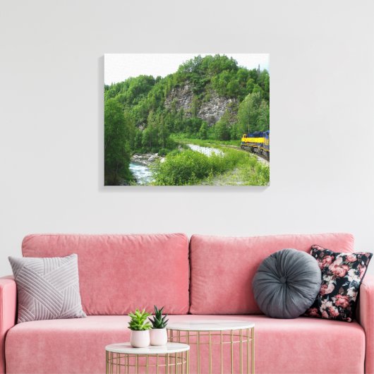 Denali Express Alaska Train Vacation Fotografie Canvas Afdruk (Insitu (Woonkamer))