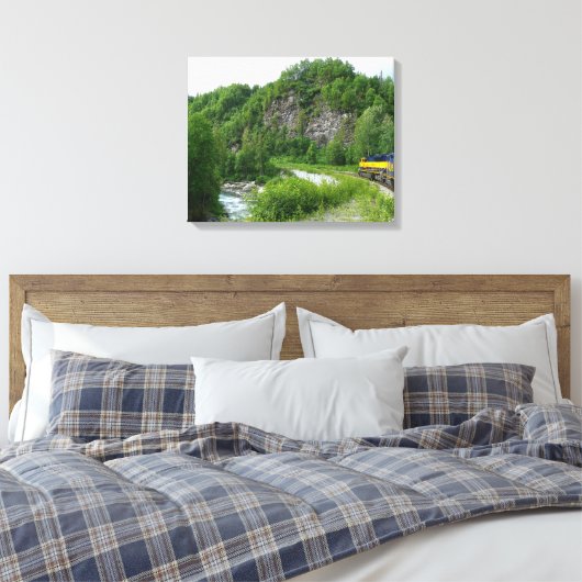 Denali Express Alaska Train Vacation Fotografie Canvas Afdruk (Insitu (Slaapkamer))