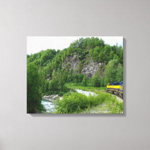 Denali Express Alaska Train Vacation Fotografie Canvas Afdruk