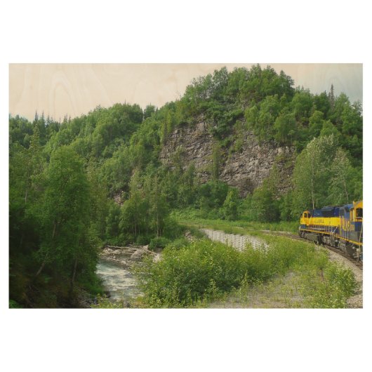 Denali Express Alaska Train Vacation Fotografie Houten Poster (Voorkant)