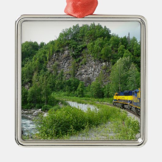 Denali Express Alaska Train Vacation Fotografie Metalen Ornament (Voorkant)