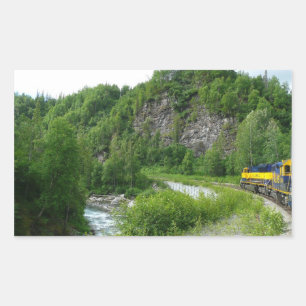 Denali Express Alaska Train Vacation Fotografie Rechthoekige Sticker