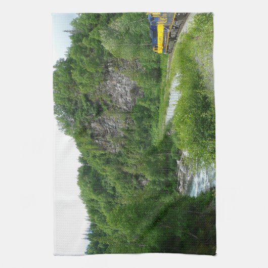 Denali Express Alaska Train Vacation Fotografie Theedoek (Verticaal)