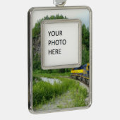 Denali Express Alaska Train Vacation Fotografie Verzilverd Omlijst Ornament (Rechts)