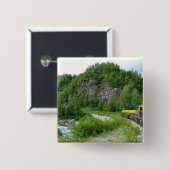 Denali Express Alaska Train Vacation Fotografie Vierkante Button 5,1 Cm (Voorkant /achterkant)