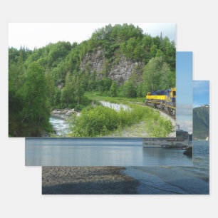 Denali Express Alaska Trein Vakantie Fotografie Inpakpapier Vel