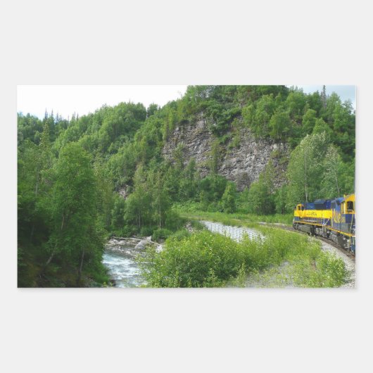 Denali Express Alaska Trein Vakantie Fotografie Rechthoekige Sticker (Voorkant)