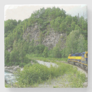 Denali Express Alaska Trein Vakantie Fotografie Stenen Onderzetter