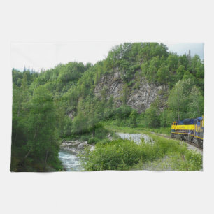 Denali Express Alaska Trein Vakantie Fotografie Theedoek