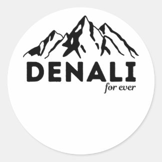 Denali Forever voor wandel- en kampeerliefhebbers Ronde Sticker
