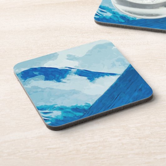 Denali in Clouds Abstract Impressionisme Bier Onderzetter (Linkerzijde)