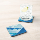 Denali in Clouds Abstract Impressionisme Bier Onderzetter (Rechterzijde)