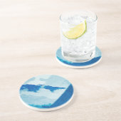 Denali in Clouds Abstract Impressionisme Zandsteen Onderzetter (Zijkant)