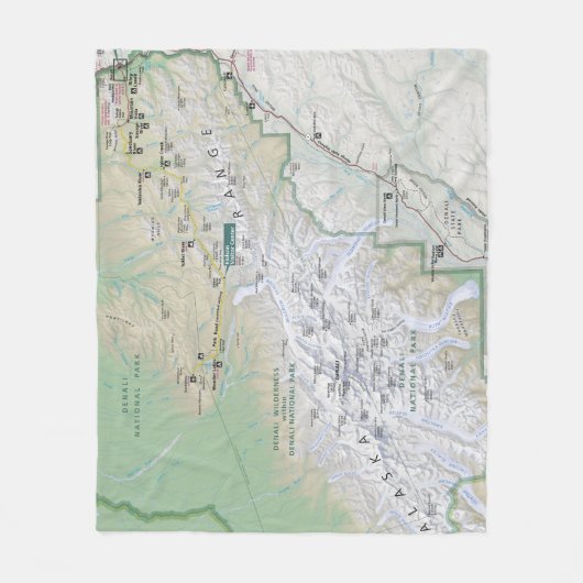 Denali-kaart (Alaska) deken (Voorkant)