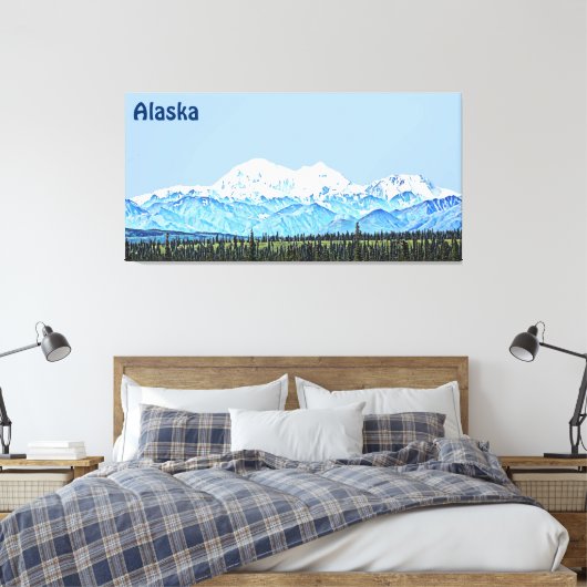 Denali (McKinley) Canvas Afdruk (Insitu (Slaapkamer))