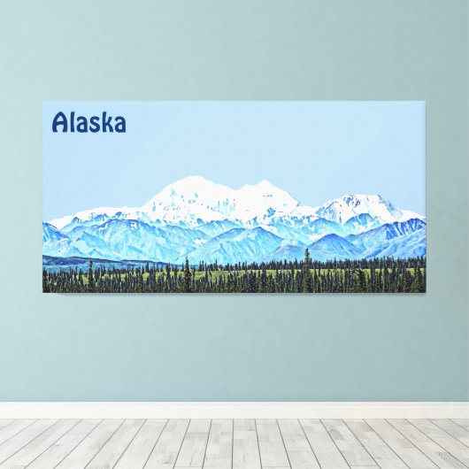 Denali (McKinley) Canvas Afdruk (Insitu (Houten vloer))