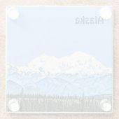 Denali (McKinley) Glazen Onderzetter (Achterkant)