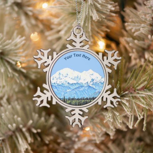 Denali (McKinley) Tin Sneeuwvlok Ornament (Boom)