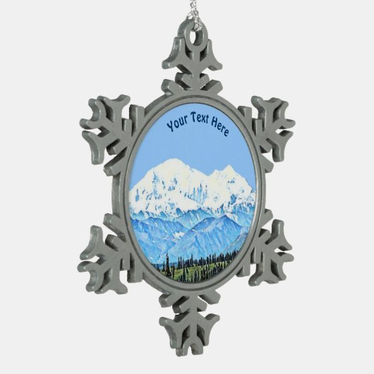 Denali (McKinley) Tin Sneeuwvlok Ornament (Links)